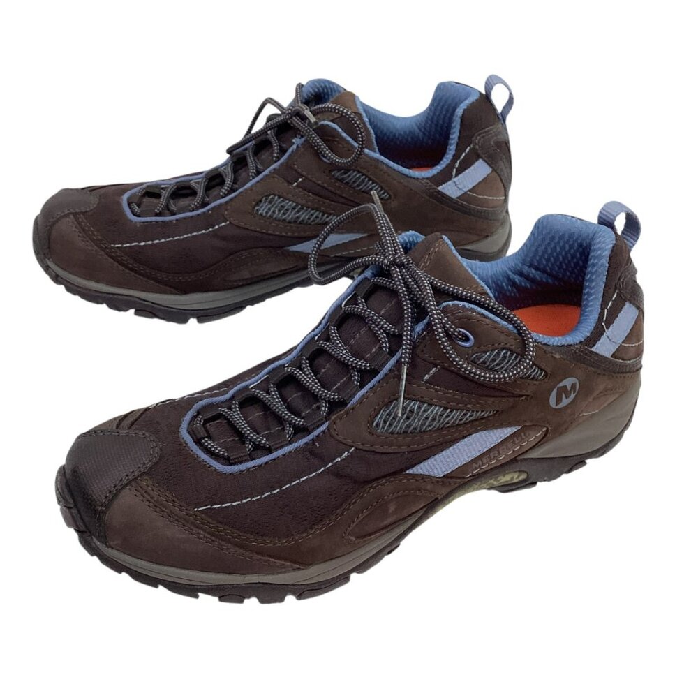 Merrell Siren Sync Womens 8.5 Suede Low Top Hiking Boots Brown/Periwinkle
